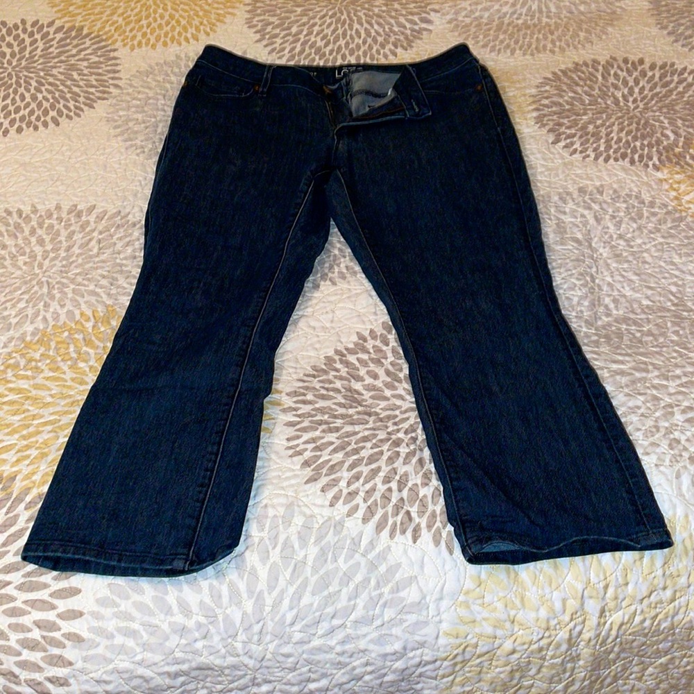 Loft cropped dark denim jeans